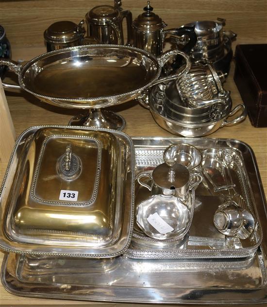A quantity of mixed silver plated wares